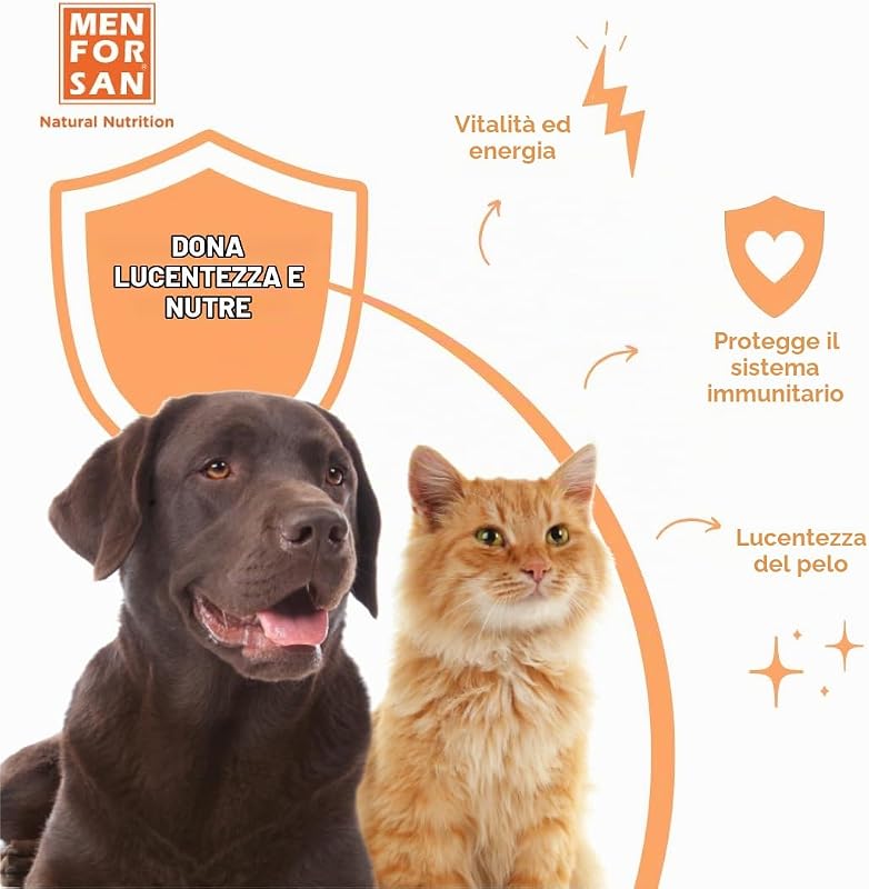 Olio di Salmone per cani e gatti 500ml, Arricchisce la dieta Quotidiana, Molteplici Benefici