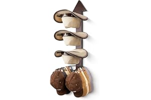Filano Cowboy Hat Rack for Wall with Western Wood Arrow Cowboy Hat Holder Wall Mounted Hat Hanger for Closet Storage and Orga