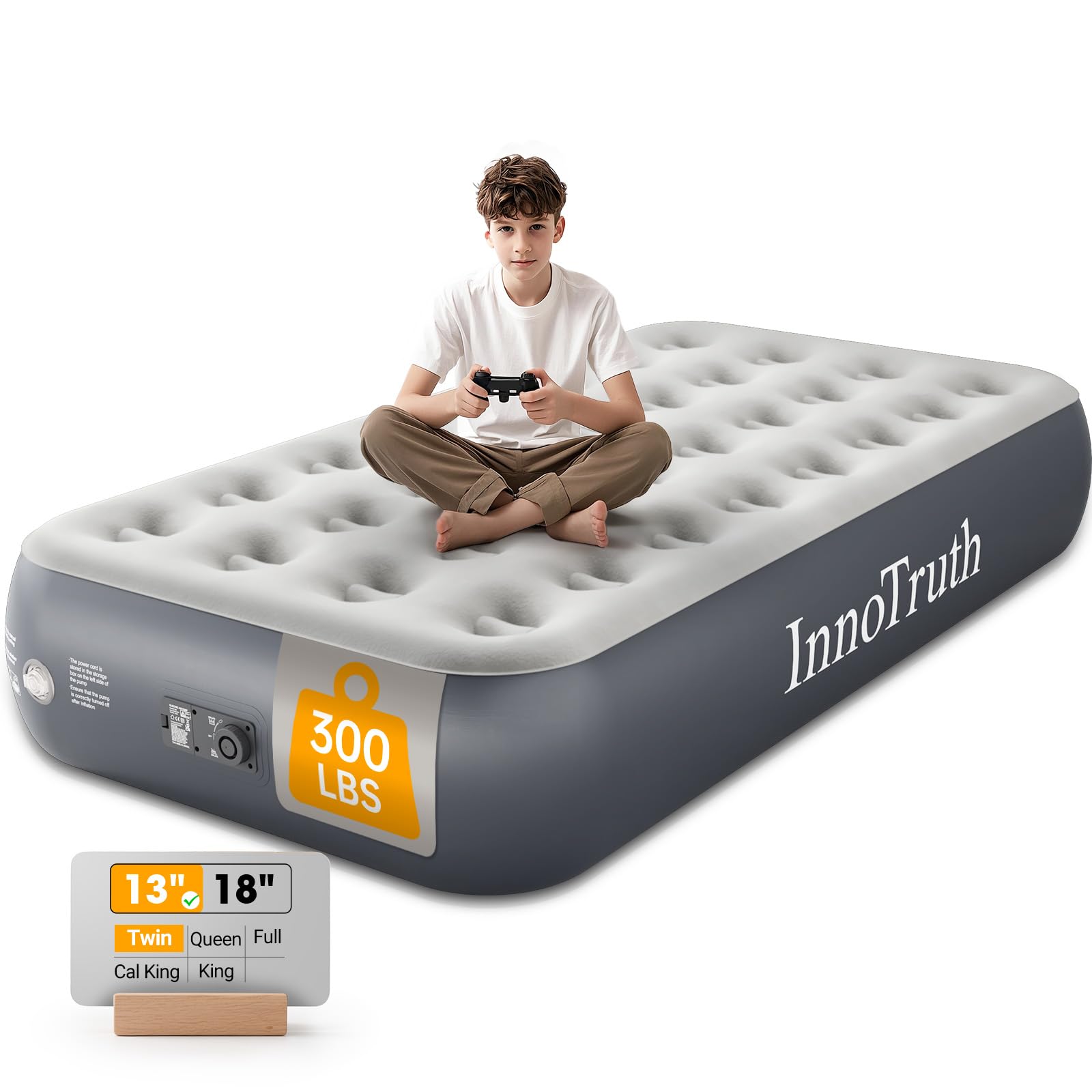 Photo 1 of InnoTruth Twin Air Mattress with Built in Pump Raised, Family Choice Award Winner-13in High Bed for Home & Guests