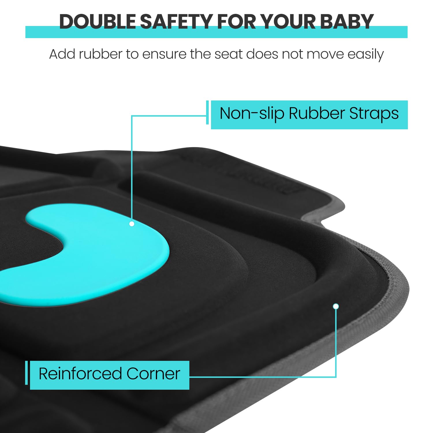HEYTRIP Car Seat Protector, 2 Packs, Rear-Facing/Forward Facing Car Seat Mat for 0~12 Years Old Children, Waterproof, Easy Cleanup, Non-Slip, Fit Most Car Seats(Black Blue)