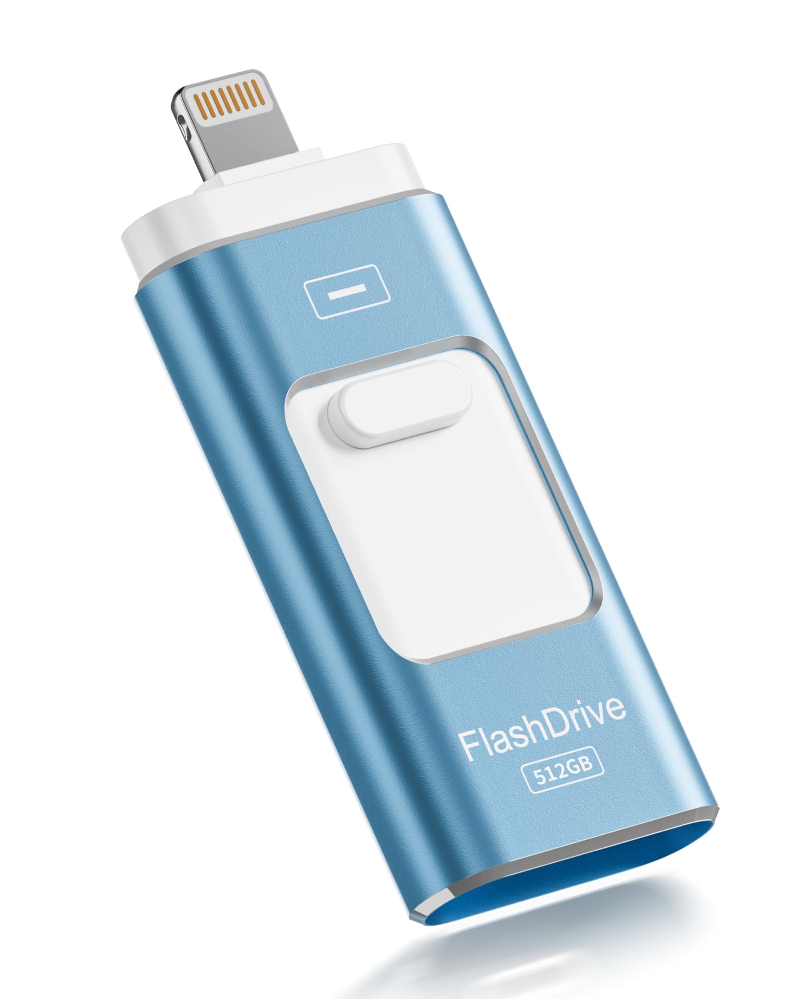 Photo 1 of Apple MFi Certified 512GB Flash Drive for iPhone Thumb Drive Photo Stick, USB Memory Stick iPhone Flash Drive for Photos Videos, High Speed Jump Drive Compatible for iPhone/iPad/Android/PC (Blue)