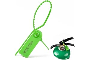 LeadSeals 100 PCS Plastic Tamper Seals Pull Tight Security Seals Tags Breakaway Seals Numbered Zip Ties Disposable Self-Locking Ties for Fire Extinguisher, Tear Off Type, 210mm Length