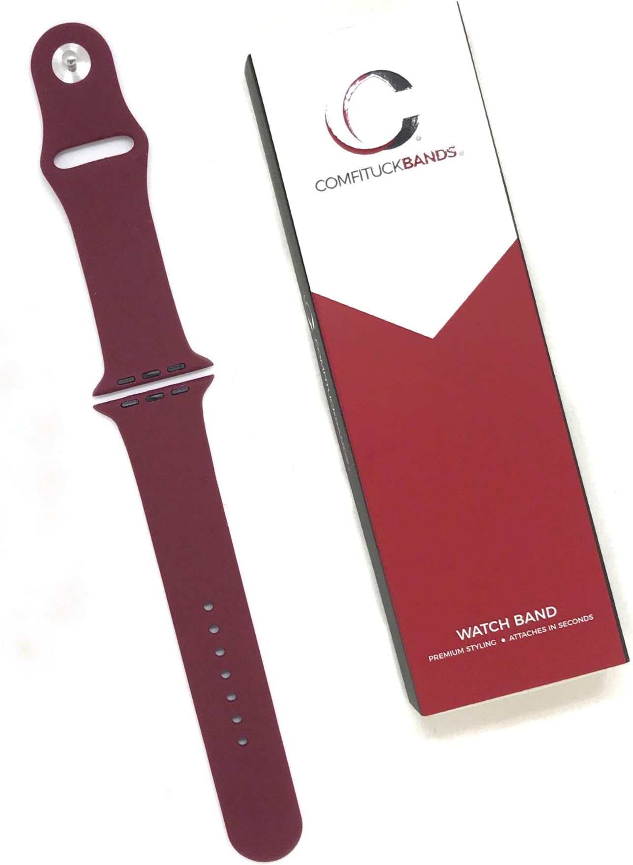 Comfituck Bands Premium Silicone Sport Band Strap Compatible for Apple Watch/iWatch Series 1 2 3 4 5 (S/M - 38/40MM, Dull Rose Red)