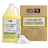 MODA Salon Hair Conditioner, Balsam and Protein Deep Conditioning, 128 oz | Keratin and protein formula for chemically treated hair; silicone free, cruelty free, detangling and softening.