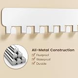 pickpiff White Wall Key Holder 8 Hooks Adhesive No Drill Rust-Resistant view 5