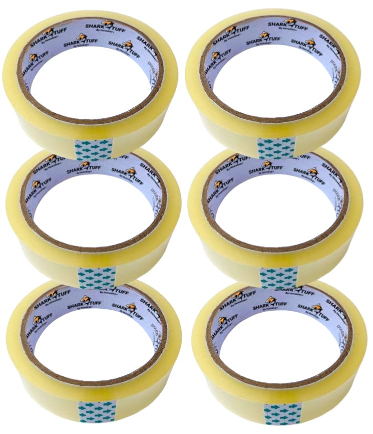6 Pack - Cellotape Rolls Strong Clear Packing Tape Extra Long | Packaging Sellotape Transparent Stationary Gift Wrap Tape Refill 24mm x 40m