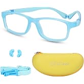 BiBiBear Toddler/Kids/Teens Glasses | Unbreakable TR90 Frame, 180&deg; Flexible, Lightweight &amp; Safe Glasses for Kids Age 2-15