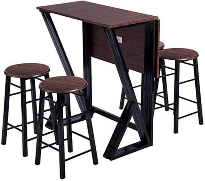 5 Pieces Bar Table Set Counter Height Dining Table Set