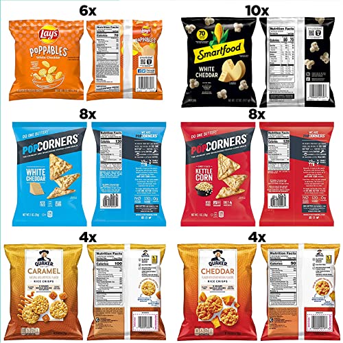Frito Lay Popped, Chips & Crisps Variety Snack Packs, Assortment of