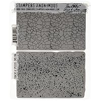 Stampers Anonymous Tim Holtz Cling Rubber Stamp Set, 7 by 8.5-Inch, Cracks and Specks