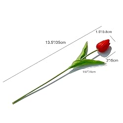 Mandy's Artificial Tulips 20 Stems Red PU Faux