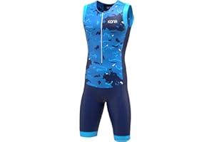 KONA TRI APPAREL KONA Mens Assault Triathlon Race Suit - Sleeveless Skinsuit Padded Cycling Tri Suit for Swim Bike Run