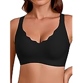 COCOMARTS Jelly Bras for Women No Underwire Seamless Push Up Scalloped Tshirt Bralettes Comfortable Wireless Everyday Bra