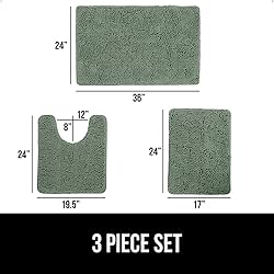 GORILLA GRIP Bathroom Rug Sets 3 Piece, Bath Mat