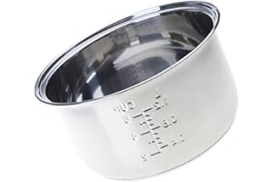 Stainless Steel Rice Cooker Insert Pots with Even Heating Base High Temperature Resistance Replacement Inner Bowl Replacement