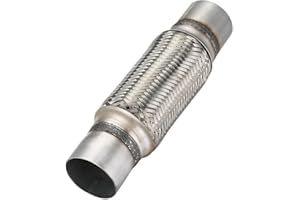 Autarboor Exhaust Flex Pipe, 2.5''x 8''Stainless Steel Heavy Duty Exhaust Flex Pipe, Double Braid Exhaust Flex Tube, Overall Length 12''