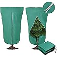 ENONGARDEN 2 Pack 72"x47" Winter Plant Covers Freeze Protection, 3 oz/yd² Warm Shrub Cover with Zipper Drawstring, Frost Clot