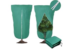 ENONGARDEN 2 Pack 72"x47" Winter Plant Covers Freeze Protection, 3 oz/yd² Warm Shrub Cover with Zipper Drawstring, Frost Clot