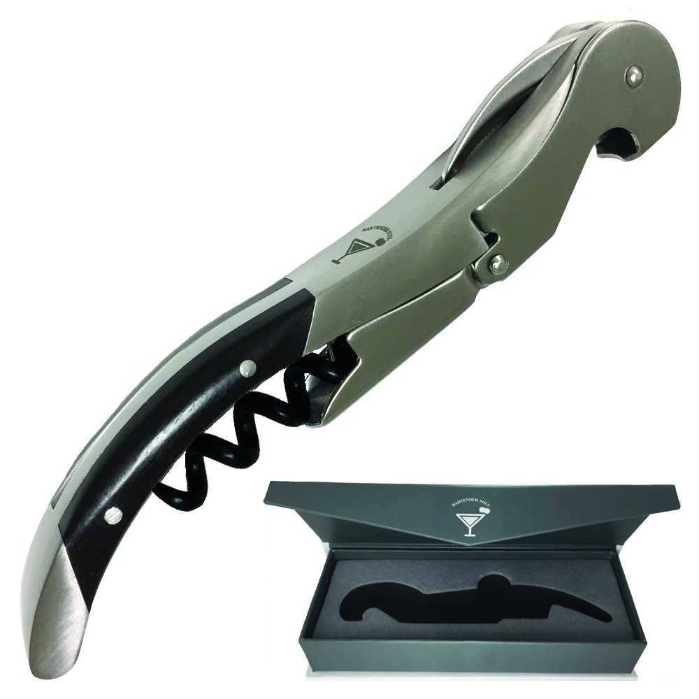 Elegant Waiters Corkscrew Professional Wine Opener by BARTENDER SOUL