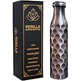 Perilla Home Pure Copper Water Bottle 34 Oz Leak Proof 100% Pure - Ayurvedic Copper Vessel - Drink More Water And Enjoy The Health Benefits Immediately - For Gym, Yoga Bottle (Antique diamond)