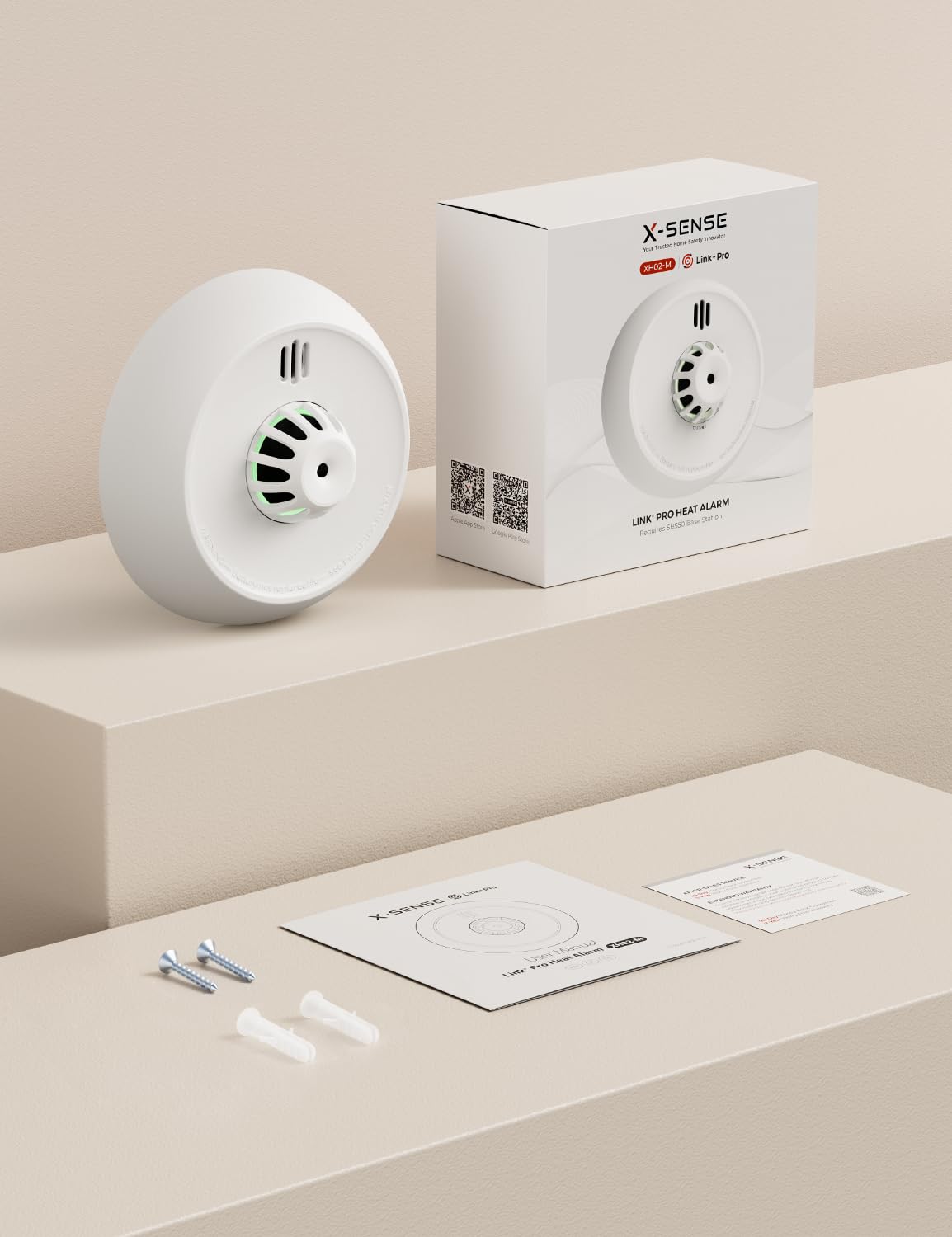 X-Sense Smart Heat Alarm XH02-M with 10-Year Sealed Battery, SBS50 Base Station Required, Model XH02-M, 1-Pack