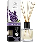Reed Diffuser with Natural Essential Oil Lavender 6.8 Fl Oz - Scented Reed Diffuser - Gift Set with Bamboo Sticks - Best for Aromatherapy - SPA - Home - Office - Fitness Club