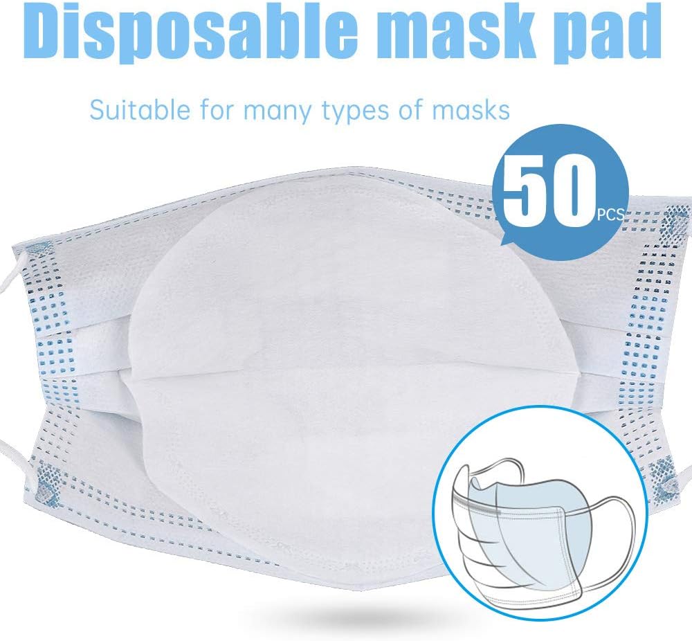 Baugger 50Pcs Disposable Face Ma-sks Filter Pad 3-Layers Breathable Filter Mouth Ma-sk Replacement Pad for Adult Kid