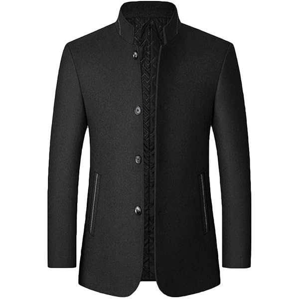Amazon.com: Qolkmuiy-GJ Men's Gentle Band Collar Pea Coats