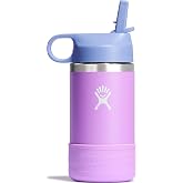 Hydro Flask Kids Water Bottle for School - Stainless Steel and Insulated with Straw Cap - 12 Oz in Anemone Purple