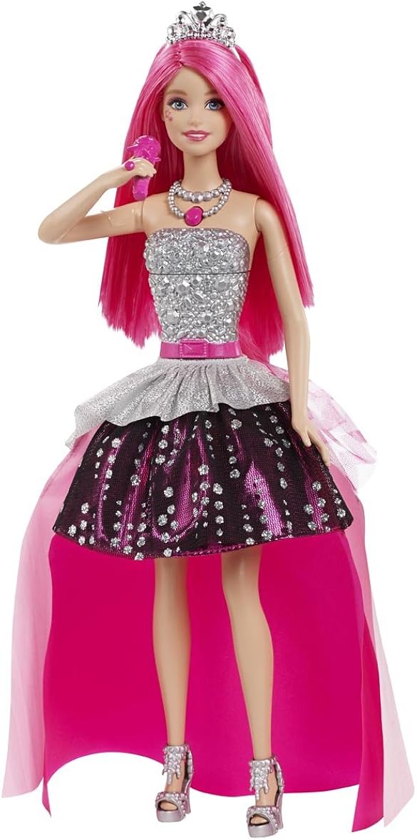Barbie Mattel CMR83 Princess Courtney with Microphone, Pink, UNI