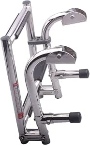 Foldable Stainless Steel Boat Ladder - 4 Step, Stern Mount With Non-Slip Rubber Grips