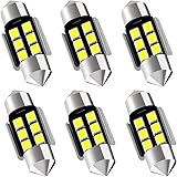 AUXLIGHT DE3175 DE3021 DE3022 3175 31MM 1.22”Festoon Canbus Error Free LED Interior Light Bulbs 6000K Xenon White, Super Brig