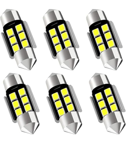 Lot 2 Ampoules LED 6V 42mm 16 SMD - Plafonnier Voiture Lecture Bagages C5W C10W Blanc