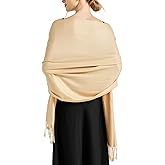 RonFoxi Soft Silky Pashmina Shawl Wraps Solid Colors Scarf for Wedding Evening Dresses