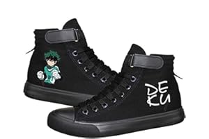 DHSPKN Mha Canvas Shoes Anime Deku Sneakers Izuku Todoroki Cosplay High-Top Shoes