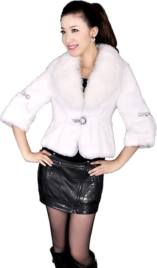 Amazon レディース ボリューム ファー コート ゆったり 着痩せ エレガント フェイクファー 上品 ショート丈 ジャケット 冬 豪華 セレブ 二次会 パーティー 結婚式 ボレロ ドレスコーデ K Xl ホワイト カーディガン ボレロ 通販