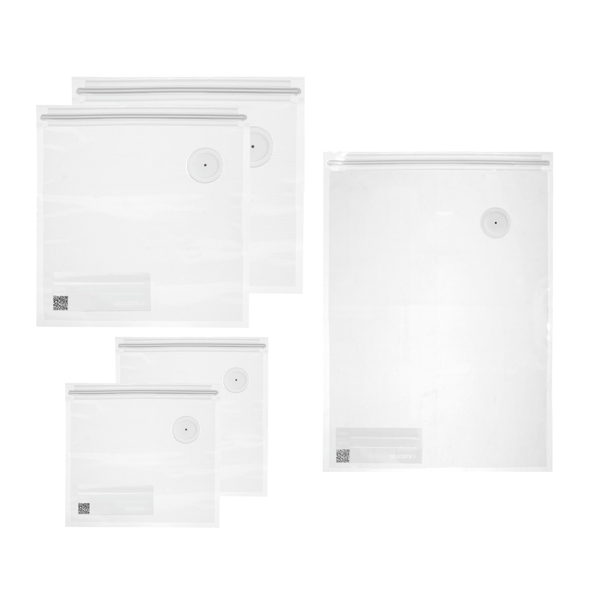 Guzzini Save It Vacuum Bags Transparent 2x 21x22cm, 2x 30x34cm, 1x 48x32cm