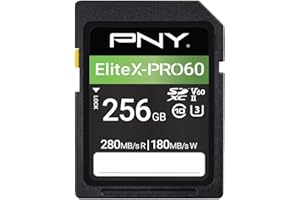 PNY 256GB EliteX-PRO60 UHS-II SDXC Memory Card - R280MB/s W180MB/s, U3, V60, 4K UHD, Full HD, UHS-II for Professional Photogr