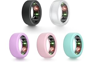 BKHEY Silicone Cover for Oura Ring Protector, 5 Pack Elastic Ring Cover for Oura Ring Gen 3, Ring Cover for Gym and Working Out (5 Style, S for 6/7/8/9/10)