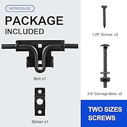 HTHOOOOOME Heavy Duty Slide Bolt Gate Latch with