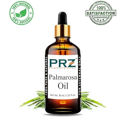 PRZ Palmarosa Essential Oil (30ML) - Pure Natural & Therapeutic Grade Oil For Aromatherapy, Skin Care & Hair Care
