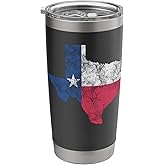 Distressed Vintage Texas State Flag Souvenir Map Stainless Steel Insulated Tumbler