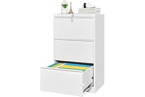 Heavy Duty Lateral File Cabinet – 2 Drawer Carbon Steel Wide Filing Cabinet with Lock, Large Capacity Secure Office Organizer