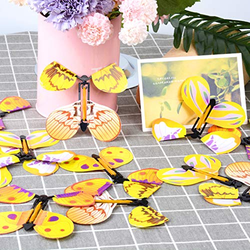 B bangcool Magic Flying Butterflies, Magical Fly Butterfly Natural Wind Up Powered Fly Up Fairy Butterflies for All Age People (20 PCS)
