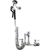 IVIGA Pet Grooming Faucet, Wall Mount 8" Centers Mixing Faucet, Brass Pet Grooming Unit with Aluminum Spray Valve, Coiled Hose, Vacuum Breaker, Lever Handles for Shower Bathroom Garden Outdoors Sink