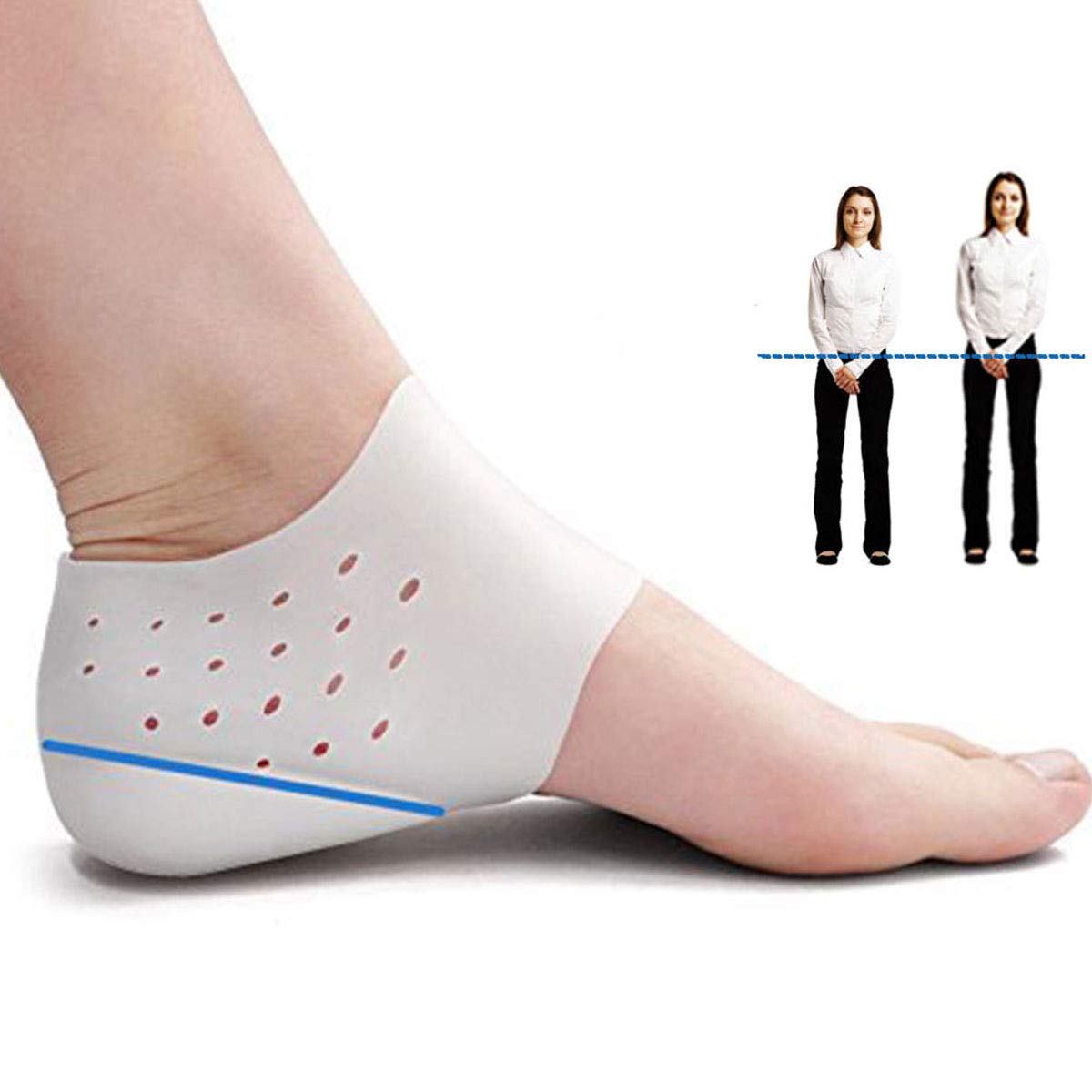 PEDIMEND Breathable Height Increasing Insole (1PAIR - 2PCS) | Invisible Heel Lift Pads | Can Be Use for Heel Cushioning, Heel Raise, Achilles Tendonitis, Plantar Fasciiitis | Foot Care