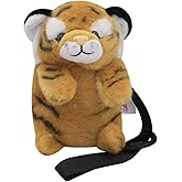 Amamcy Plush Tiger Panda Crossbody Purse for Women Girls Small Fluffy Animal Shoulder Plush Tiger Panda Doll Cute Purse