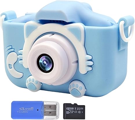 ZQYX Kids Digital Camera Upgrade 2000W Pixels Kids Selfie Camera X5S Childrens Digital Camera HD IPS Dual Lens Leather Case Photograph And Video