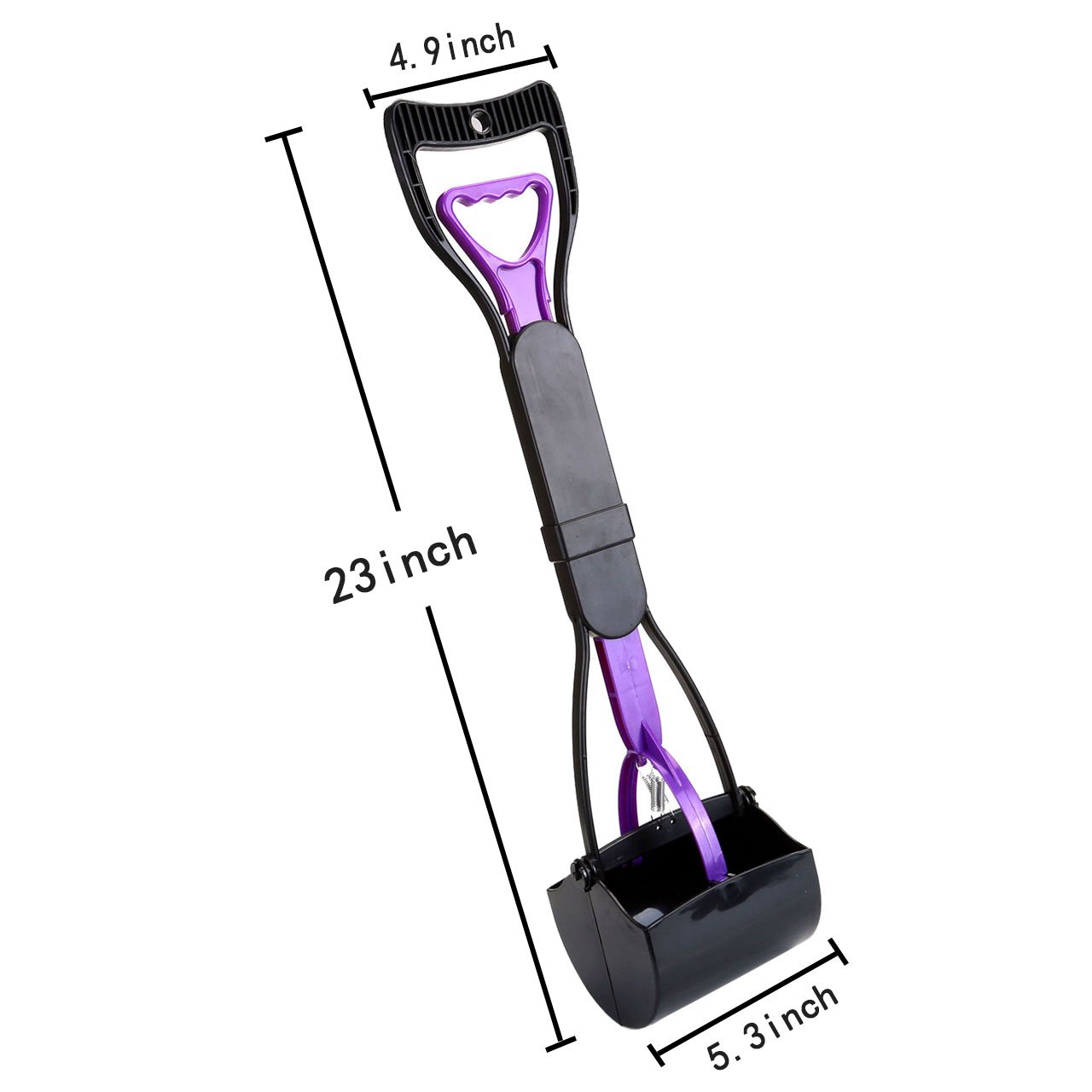 Mogoko Portable Jaw Clamp Poop Scooper Set with Poop Bag Holder and 40 Waste Bags for Outdoor Pet dog Puppy Cat Kitten (L, Black+Purple(Combo))