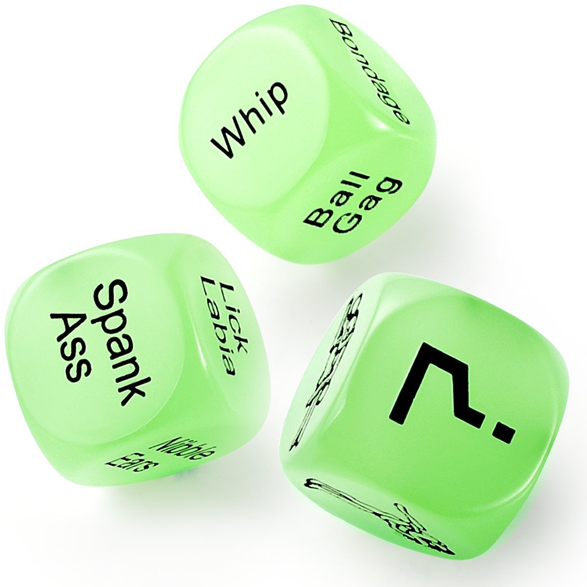 SEXY SLAVE Sex Dice for Couples - Glow in the Dark Spicy Dices with 3 Levels Up for Beginners or Advanced Players,Set of 3,Large Size